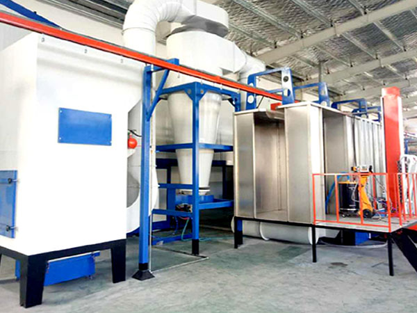 Parts spraying line