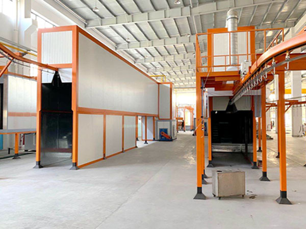 Spray painting assembly line